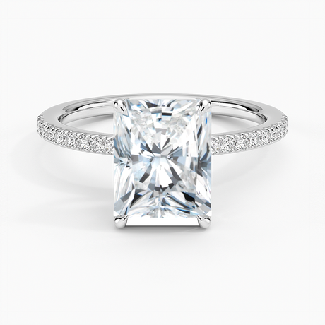 18K White Gold Perfect Fit Half Coverage Diamond Ring