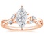 14K Rose Gold Willow Diamond Ring (1/8 ct. tw.), smalltop view