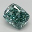 3.06 Ct. Fancy Vivid Green Cushion Lab Grown Diamond