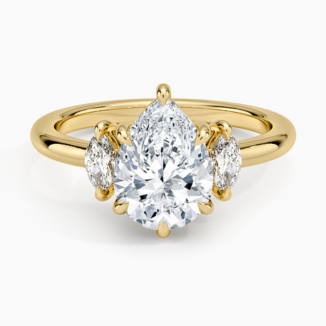 18K Yellow Gold Sasha Three Stone Marquise Diamond Ring (1/3 ct. tw.)