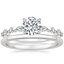 18K White Gold Versailles Diamond Ring with Petite Comfort Fit Wedding Ring