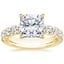 18K Yellow Gold Ellora Half Coverage Diamond Ring, smalltop view