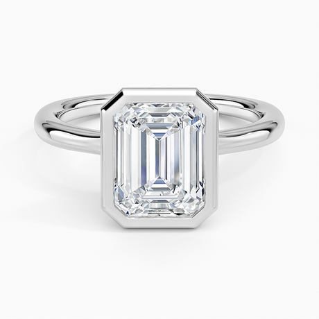 18K White Gold Freesia Bezel Solitaire Ring