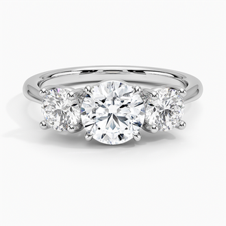 Luxe Selene Three Stone with 1ct Round Certified Lab Diamond