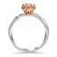 Two-Tone Floral Diamond Ring with Emerald Accents, smallside view