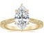 18K Yellow Gold Elsie Engraved Ring, smalltop view