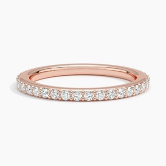 Petite Shared Prong Three-Quarter Coverage Lab Diamond Ring (3/8 ct. tw.) in 14K Rose Gold