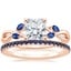 14K Rose Gold Willow Ring With Sapphire Accents with Luxe Ballad Sapphire Ring