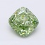 1.53 Ct. Fancy Vivid Green Cushion Lab Grown Diamond