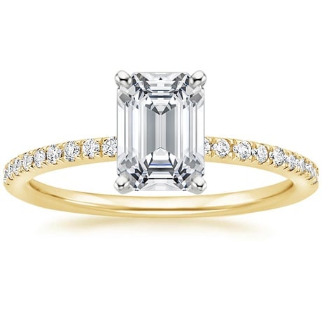 18K Yellow Gold Ballad Diamond Ring (1/8 ct. tw.) with Flair Diamond Ring (1/6 ct. tw.)