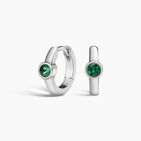 Quinn Lab Emerald Hoop Earrings