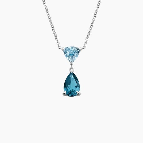 Winslet Aquamarine and London Blue Topaz Pendant - Brilliant Earth