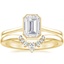 18K Yellow Gold Petite Luna Bezel Ring with Lunette Diamond Ring