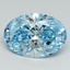 4.21 Ct. Fancy Vivid Blue Oval Lab Grown Diamond