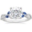 18K White Gold Luxe Willow Sapphire and Diamond Ring (1/8 ct. tw.), smalltop view