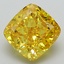 2.93 Ct. Fancy Vivid Yellow Cushion Lab Grown Diamond