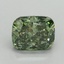 1.05 Ct. Fancy Vivid Green Cushion Lab Grown Diamond