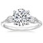 18K White Gold Camellia Three Stone Diamond Ring (1/3 ct. tw.), smalltop view