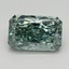 1.10 Ct. Fancy Vivid Bluish Green Radiant Lab Grown Diamond