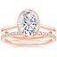 14K Rose Gold Petite Luna Bezel Ring with Luxe Ballad Diamond Ring (1/4 ct. tw.)