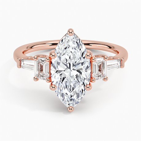 14K Rose Gold Cleo Five Stone Diamond Ring