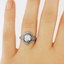 The Blythe Ring, smalltop view on a hand