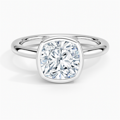 18K White Gold Julietta Bezel Solitaire Ring