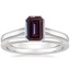 18K White Gold Luna Ring with Petite Comfort Fit Wedding Ring