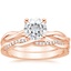 14KR Moissanite Twisted Vine Ring with Petite Twisted Vine Diamond Ring (1/8 ct. tw.), smalltop view