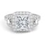 Custom Hidden Heart Trellis Three Stone Diamond Ring