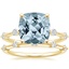 18KY Aquamarine Aimee Diamond Bridal Set, smalltop view