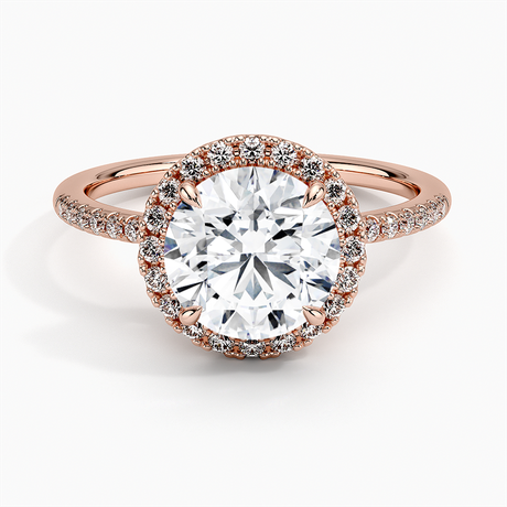 14K Rose Gold Cambria Halo Diamond Ring