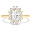 Custom Floral Halo Diamond Ring
