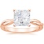14K Rose Gold Twisted Vine Solitaire Ring, smalltop view