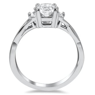 Custom Half Moon Diamond Accent Ring