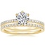 18K Yellow Gold Six Prong Luxe Viviana Diamond Ring (1/3 ct. tw.) with Luxe Ballad Diamond Ring (1/4 ct. tw.)