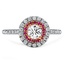 Custom Mixed Metal Diamond and Sapphire Halo Ring