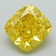 2.10 Ct. Fancy Vivid Yellow Cushion Lab Grown Diamond