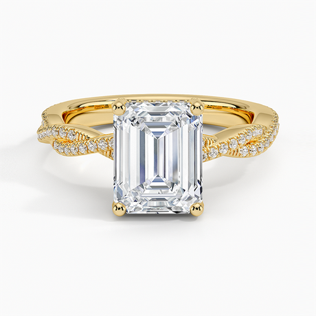 18K Yellow Gold Adorned Luxe Petite Twisted Vine Diamond Ring