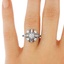 The Heliotrope Ring, smalltop view on a hand