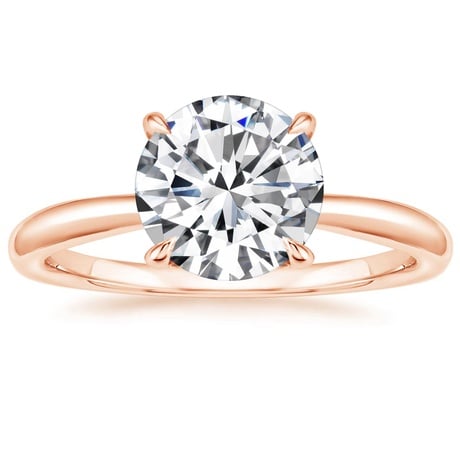 14K Rose Gold Freesia Ring with Curved Versailles Diamond Ring