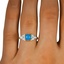 The Wylie Ring, smallzoomed in top view on a hand