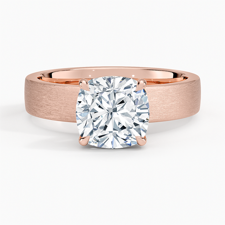 14K Rose Gold Peyton 4mm Satin Finish Solitaire Ring