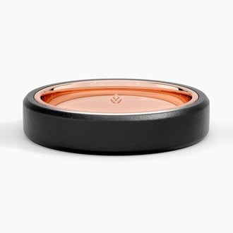 Jett Black 5mm Wedding Ring in 14K Rose Gold
