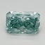 1.22 Ct. Fancy Vivid Green Blue Radiant Lab Grown Diamond