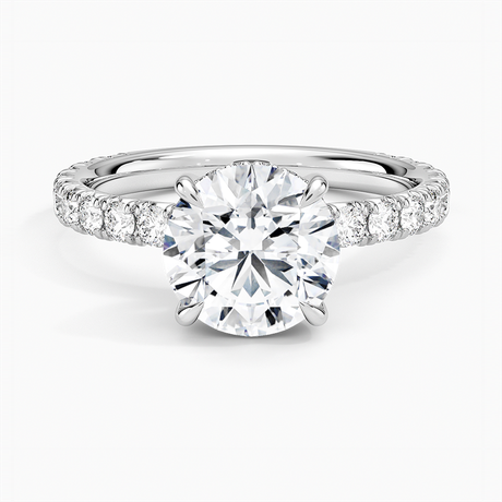 Platinum Perfect Fit French Pavé Diamond Ring