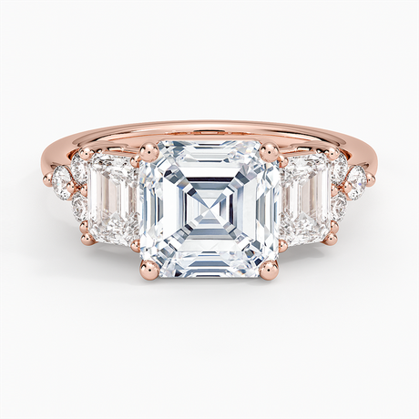 Low-Profile Cluster Diamond Engagement Ring