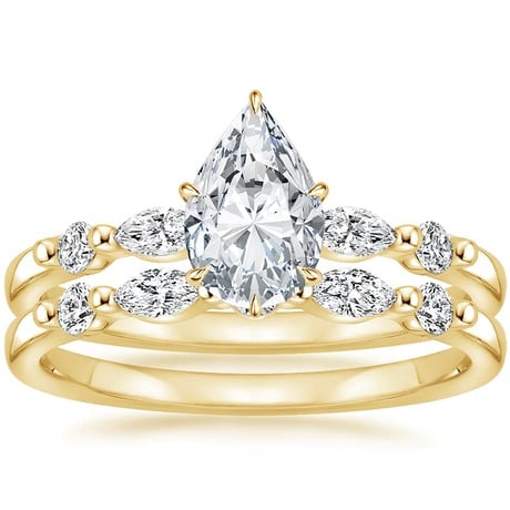 18K Yellow Gold Petite Versailles Diamond Bridal Set (3/8 ct. tw.)