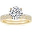14K Yellow Gold Luxe Viviana Diamond Ring (1/3 ct. tw.) with Ballad Eternity Diamond Ring (1/3 ct. tw.)