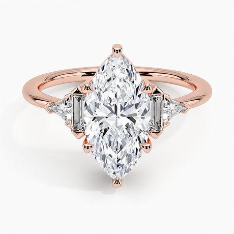 14K Rose Gold Edie Art Deco Diamond Ring